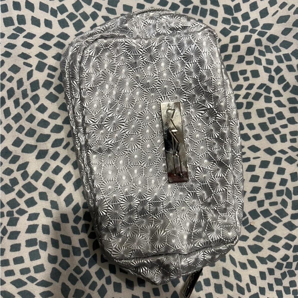 MAC Cosmetics Silver Patterned Bag